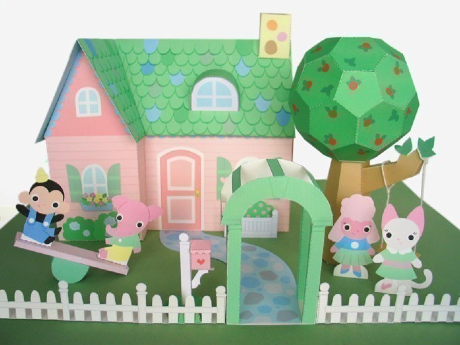 Paper Dollhouse Printable 16 Pages Doll House Family Kids Toy