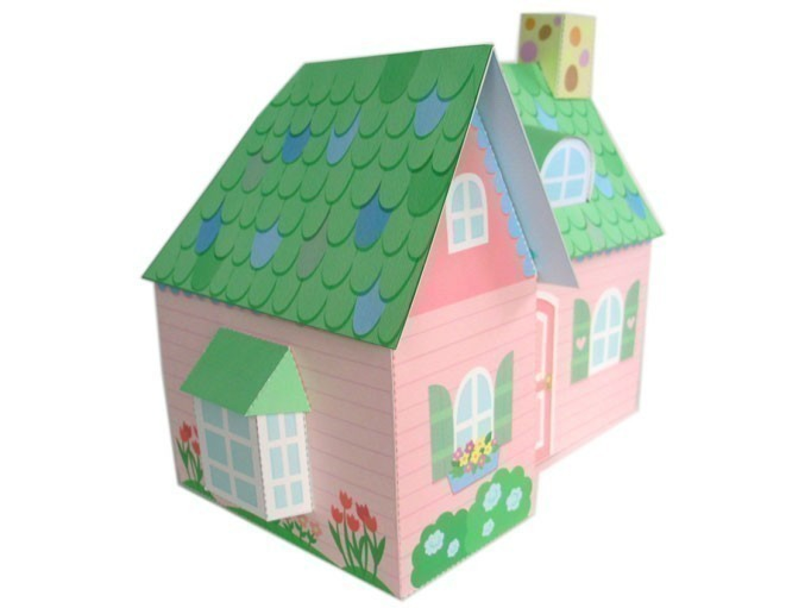 Pink Cottage Dollhouse Printable Paper Craft Fantastic Toys