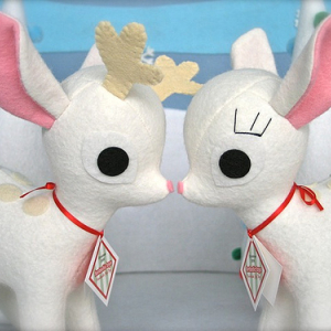 White Reindeer and Fawn